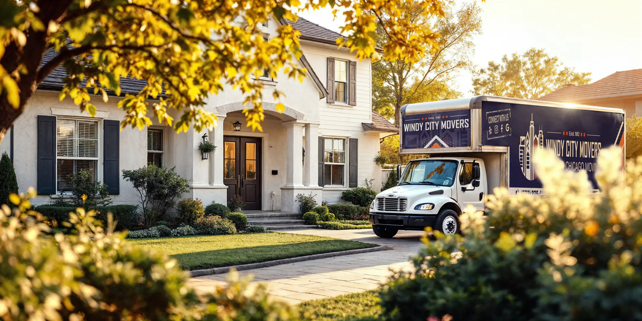 Windy City Movers truck during a local residential move